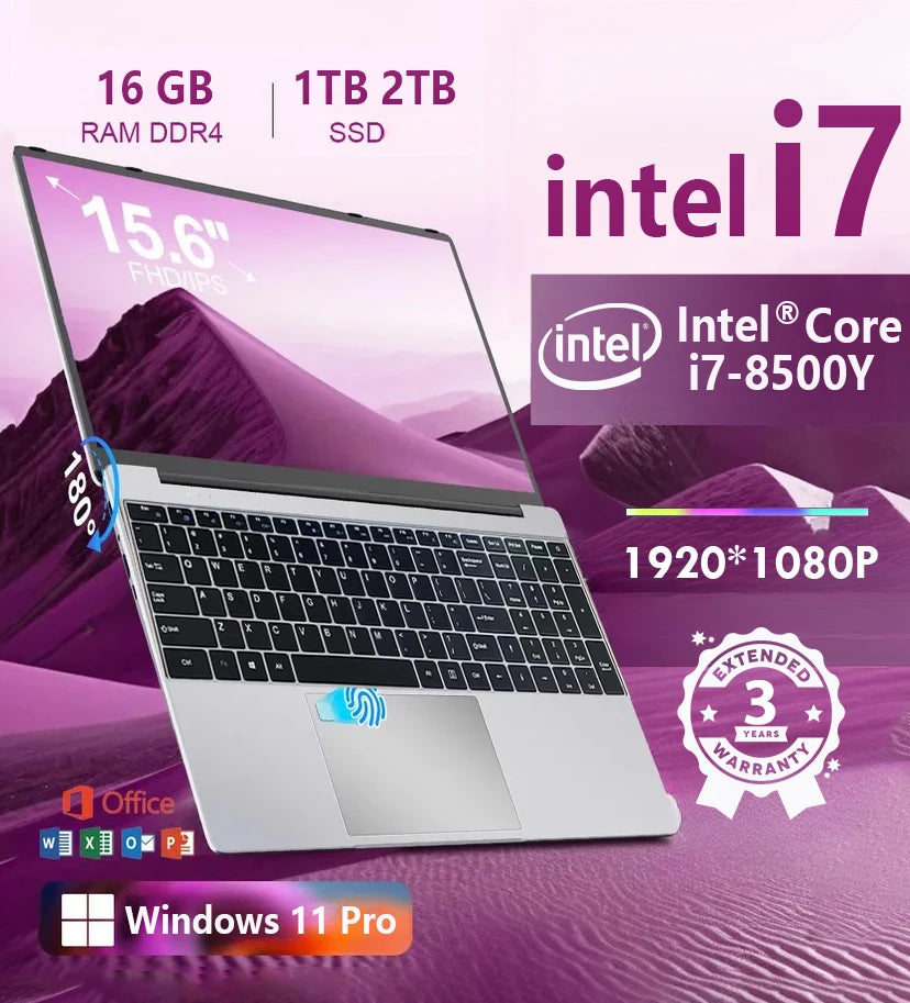 Powerful 15.6" Windows 11 Laptop - Intel i7, 16GB RAM, 1TB SSD - Perfect for Work & Gaming!